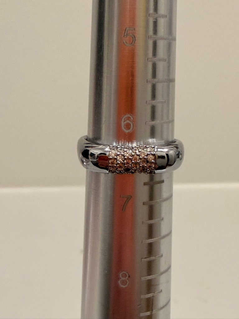 Bomb Party Nwotsterling Silver Ring With Rose Gold Pave Accent - Silver And Rose